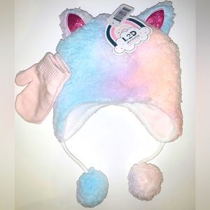 Kitty Cat Toddler Beanie Mittens L2D Love to Design